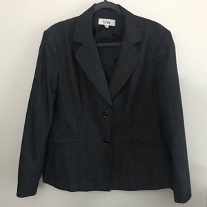 Le Suit Denim Look Blazer Sz 18